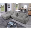 Pemberly Row Modern Polyester Large Sectional Sofa Couch in Light Gray