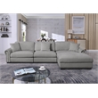 Pemberly Row Modern Polyester Large Sectional Sofa Couch in Light Gray