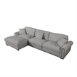 Pemberly Row Modern Polyester Large Sectional Sofa Couch in Light Gray