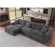 Pemberly Row Modern Polyester Large Sectional Sofa Couch in Dark Gray