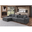 Pemberly Row Modern Polyester Large Sectional Sofa Couch in Dark Gray
