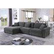Pemberly Row Modern Polyester Large Sectional Sofa Couch in Dark Gray