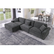 Pemberly Row Modern Polyester Large Sectional Sofa Couch in Dark Gray