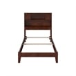 Pemberly Row Twin Wood Foundation Bed with Bookcase Headboard in Walnut