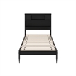 Pemberly Row Twin XL Wood Platform Bed with Storage Headboard in Black