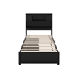 Pemberly Row Twin XL Wood Platform Bed with Storage Drawers in Black