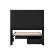 Pemberly Row Twin XL Wood Platform Bed with Storage Drawers in Black