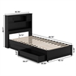 Pemberly Row Twin XL Wood Platform Bed with Storage Drawers in Black