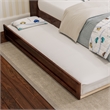 Pemberly Row Twin Wood Platform Bed with Twin Trundle in Walnut