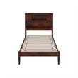 Pemberly Row Twin Wood Platform Bed with Storage Headboard in Walnut