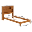 Pemberly Row Twin XL Foundation Bed with Bookcase Headboard in Light Toffee