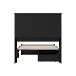 Pemberly Row Twin Wood Platform Bed with Storage Drawers in Black