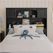 Pemberly Row Twin Wood Platform Bed with Storage Drawers in Black