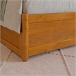 Pemberly Row Full Wood Platform Bed with Twin Trundle in Light Toffee