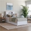 Pemberly Row Twin XL Wood Platform Bed with Storage Drawers in White