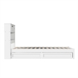 Pemberly Row Twin XL Wood Platform Bed with Storage Drawers in White