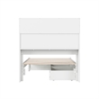 Pemberly Row Twin XL Wood Platform Bed with Storage Drawers in White