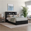 Pemberly Row Full Wood Platform Bed with Twin Trundle in Black