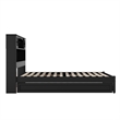 Pemberly Row Full Wood Platform Bed with Twin Trundle in Black