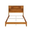 Pemberly Row Full Foundation Bed with Bookcase Headboard in Light Toffee