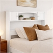 Pemberly Row Twin XL Wood Platform Bed with Storage Headboard in White