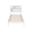 Pemberly Row Twin XL Wood Platform Bed with Storage Headboard in White