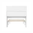 Pemberly Row Twin XL Wood Platform Bed with Storage Headboard in White