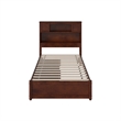Pemberly Row Twin XL Wood Platform Bed with Storage Drawers in Walnut