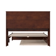Pemberly Row Full Wood Platform Bed with Twin Trundle in Walnut