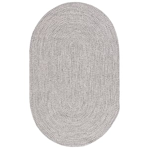 Pemberly Row Hand Woven Oval Rug Polypropylene Gray/Ivory 6' x 9'