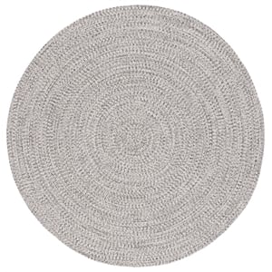Pemberly Row 4' x 4' Round Hand Woven Rug in Polypropylene Gray/Ivory