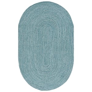 Pemberly Row 6' X 9' Oval Hand Woven Polypropylene Rug in Teal and Green