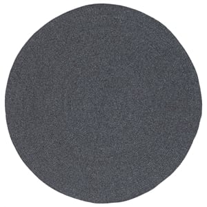 Pemberly Row 3' X 3' Round Hand Woven Polypropylene Rug in Black and Gray