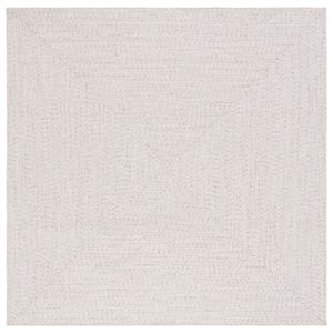 Pemberly Row 6' X 6' Square Hand Woven Rug in Ivory and Light Gray