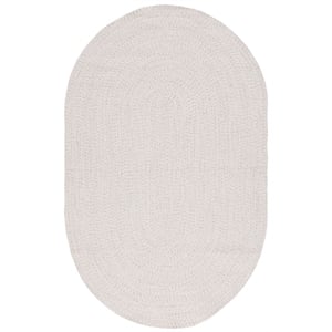 Pemberly Row Oval Hand Woven Rug Polypropylene Ivory/Light Gray 6'x9'
