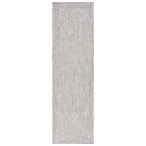 Pemberly Row 2'3&quot x 6' Hand Woven Polypropylene Rug in Gray/Ivory