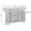 Pemberly Row Wood Kitchen Island with Gray Granite Top in Mahogany Finish