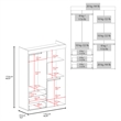 Pemberly Row Laurens 4-Door Wardrobe with Drawers and Shelves White