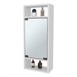 Pemberly Row Medicine Cabinet with Mirror Door & Open Storage in White