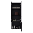 Pemberly Row Tall 3-Door Wardrobe Cabinet with 4 Shelves in Brown Finish