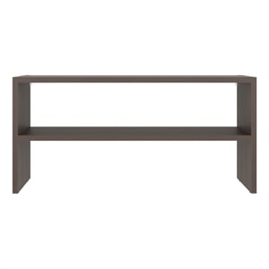 Pemberly Row Norris Shoe Rack with 2 Shelves in Brown