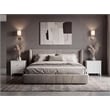 Pemberly Row Set of 2 Modern White Nightstands 2 Drawer Bedroom Storage