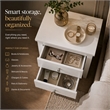 Pemberly Row Set of 2 Modern White Nightstands 2 Drawer Bedroom Storage