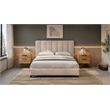 Pemberly Row Set of 2 Nightstands with 2 Drawers in Beige Engineered Wood