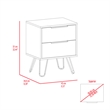 Pemberly Row Set of 2 Nightstands with 2 Drawers in Beige Engineered Wood