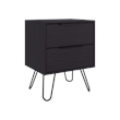 Pemberly Row Set of 2 Nightstands with 2 Drawers in Brown Engineered Wood