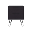 Pemberly Row Set of 2 Nightstands with 2 Drawers in Brown Engineered Wood