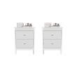 Pemberly Row Set of 2 Nightstands with Drawers in White Finish