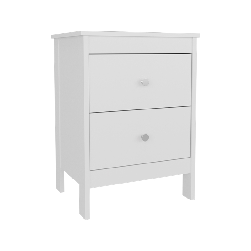 Pemberly Row Set of 2 Nightstands with Drawers in White Finish