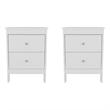 Pemberly Row Set of 2 Nightstands with Drawers in White Finish